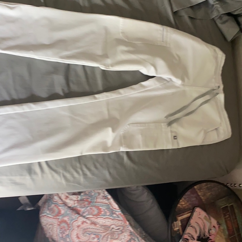 White FIGS yola scrub pants